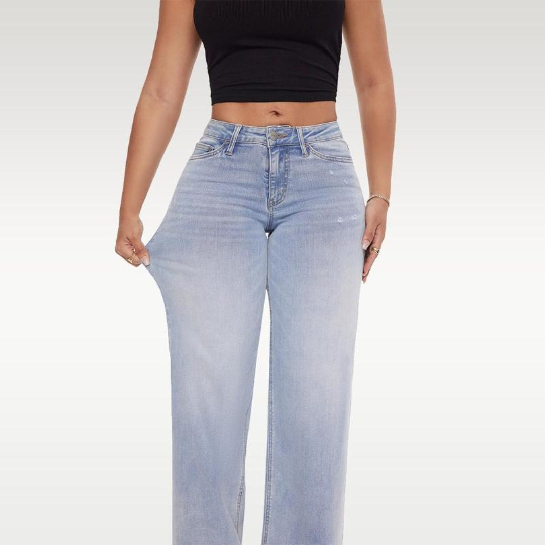 Nordyx™Stretch-denimjeans med vide ben, mellomlav midje