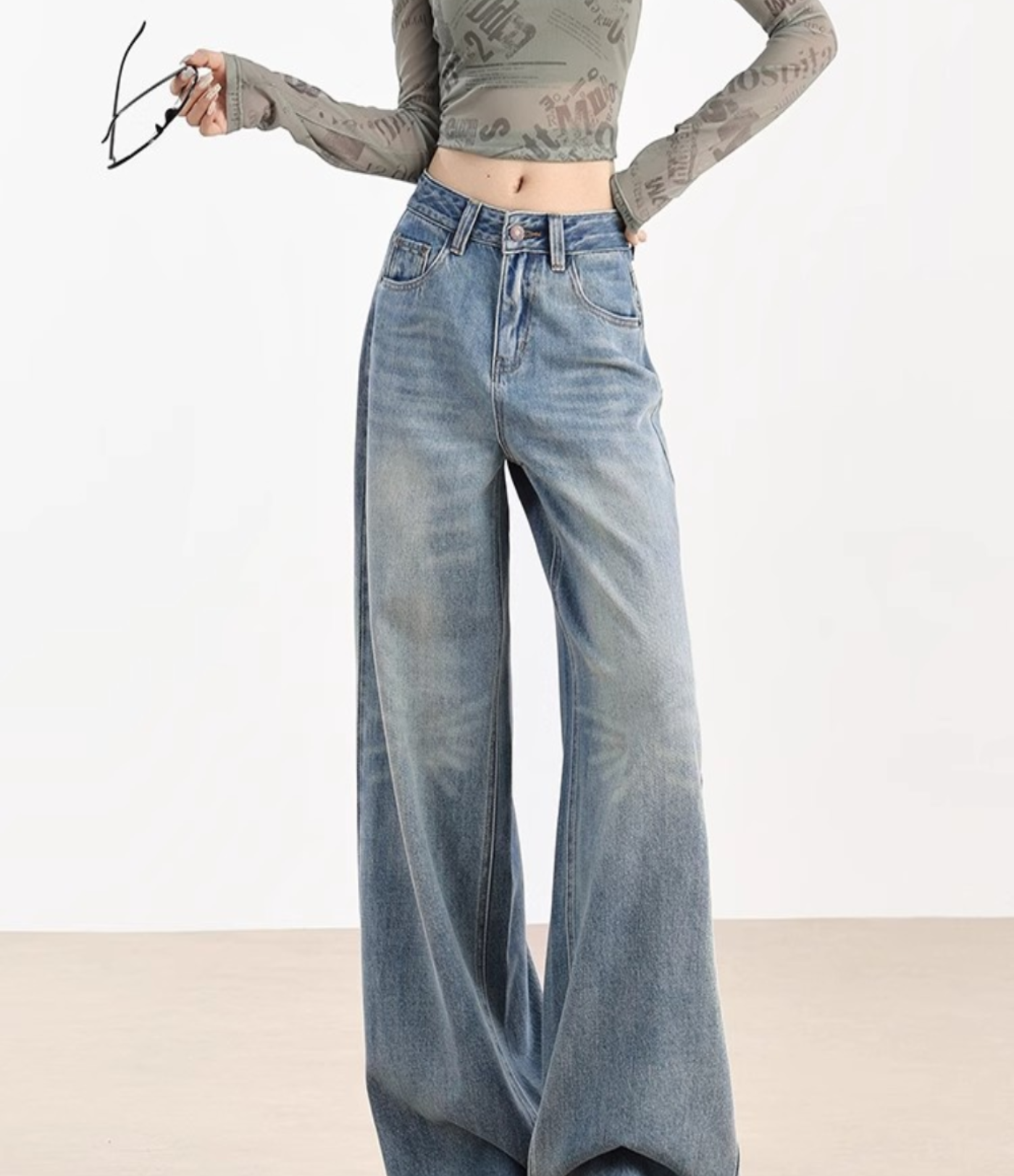 Nordyx™Lav midje baggy jeans