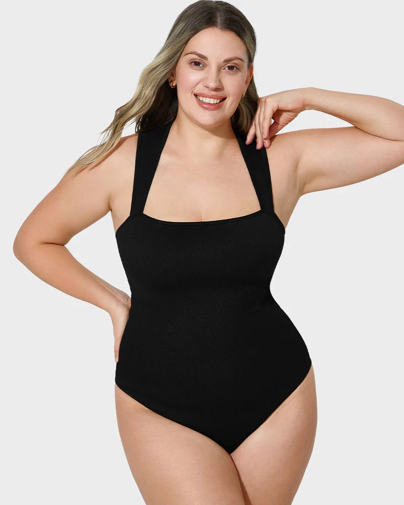 Nordyx™Ribbestrikket body med firkantet utringning