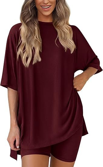 Nordyx™ Sommer loungesett i to deler Oversized skjorte og matchende sykkelshorts