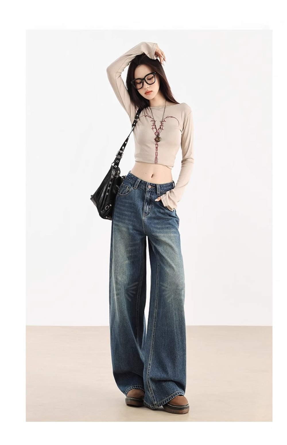 Nordyx™Lav midje baggy jeans