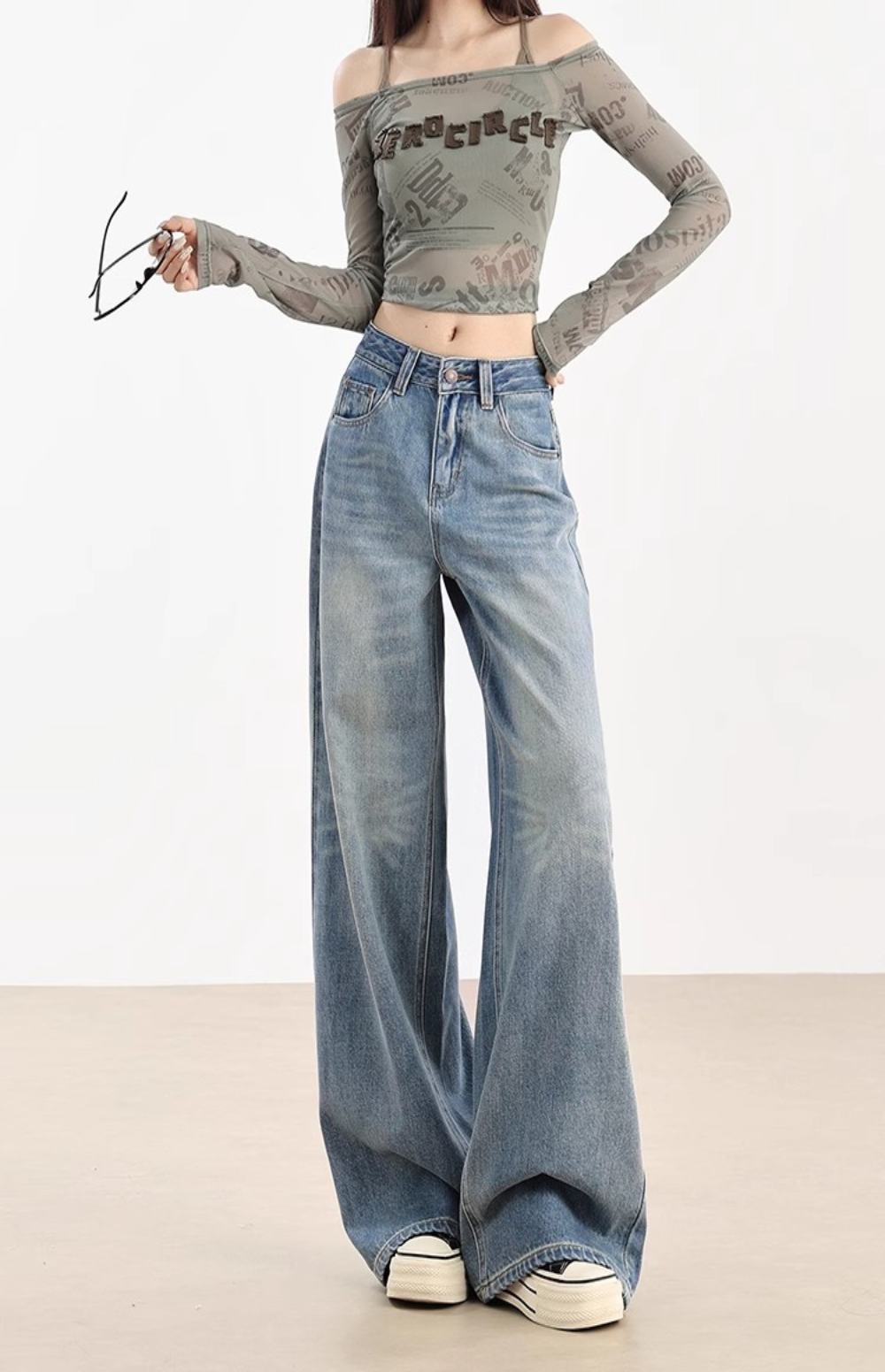 Nordyx™Lav midje baggy jeans