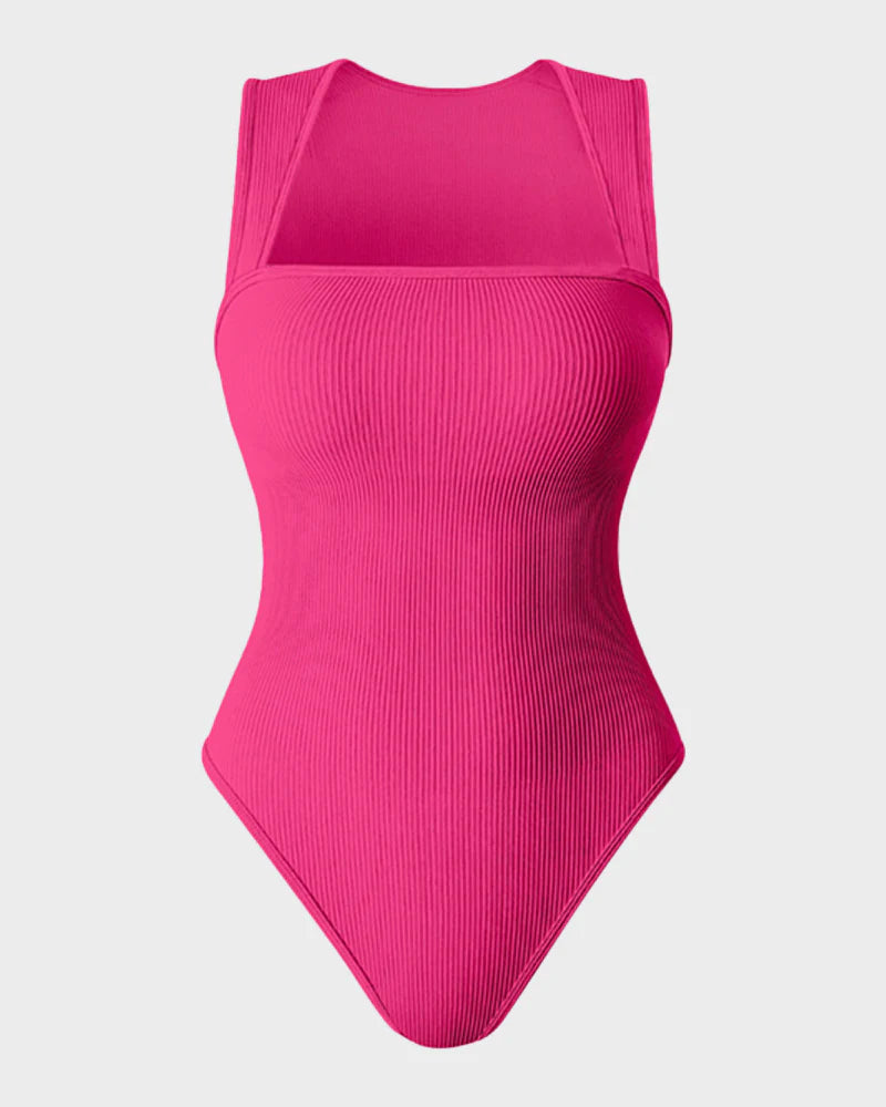 Nordyx™Ribbestrikket body med firkantet utringning