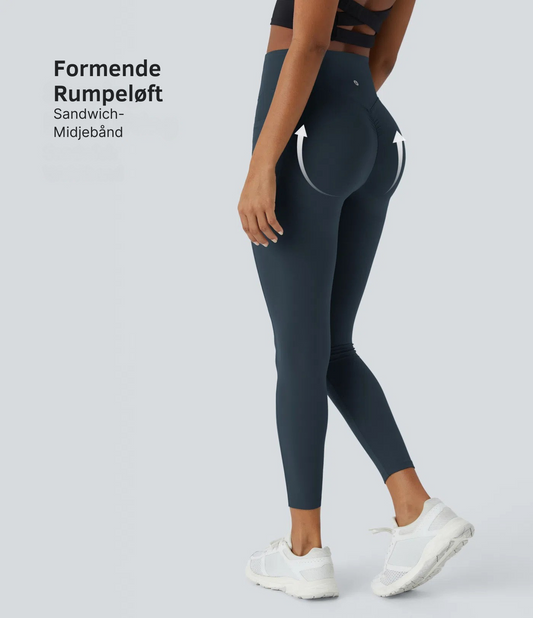 Nordyx UltraSculpt™ Høytlivs Scrunch Rumpeløftende Treningsleggings med Magekontroll og Lommer