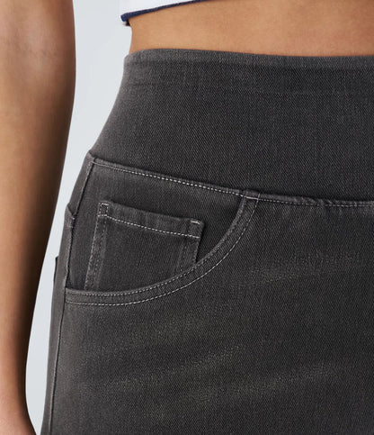 Nordyx Flex™Høytlivede baggy jeans med vide ben, vasket look og flere lommer