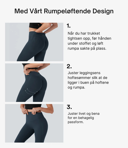 Nordyx UltraSculpt™ Høytlivs Scrunch Rumpeløftende Treningsleggings med Magekontroll og Lommer