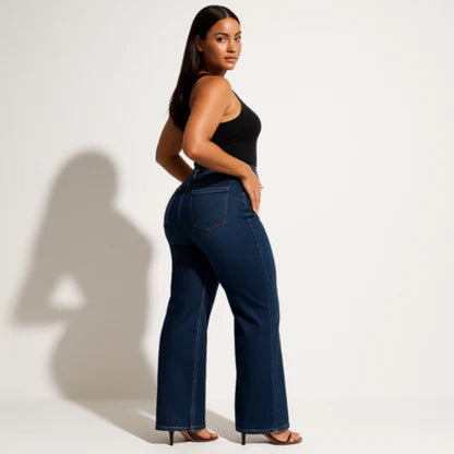 Nordyx™Stretch-denimjeans med vide ben, mellomlav midje