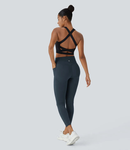 Nordyx UltraSculpt™ Høytlivs Scrunch Rumpeløftende Treningsleggings med Magekontroll og Lommer