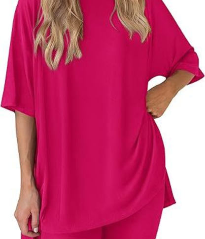 Nordyx™ Sommer loungesett i to deler Oversized skjorte og matchende sykkelshorts