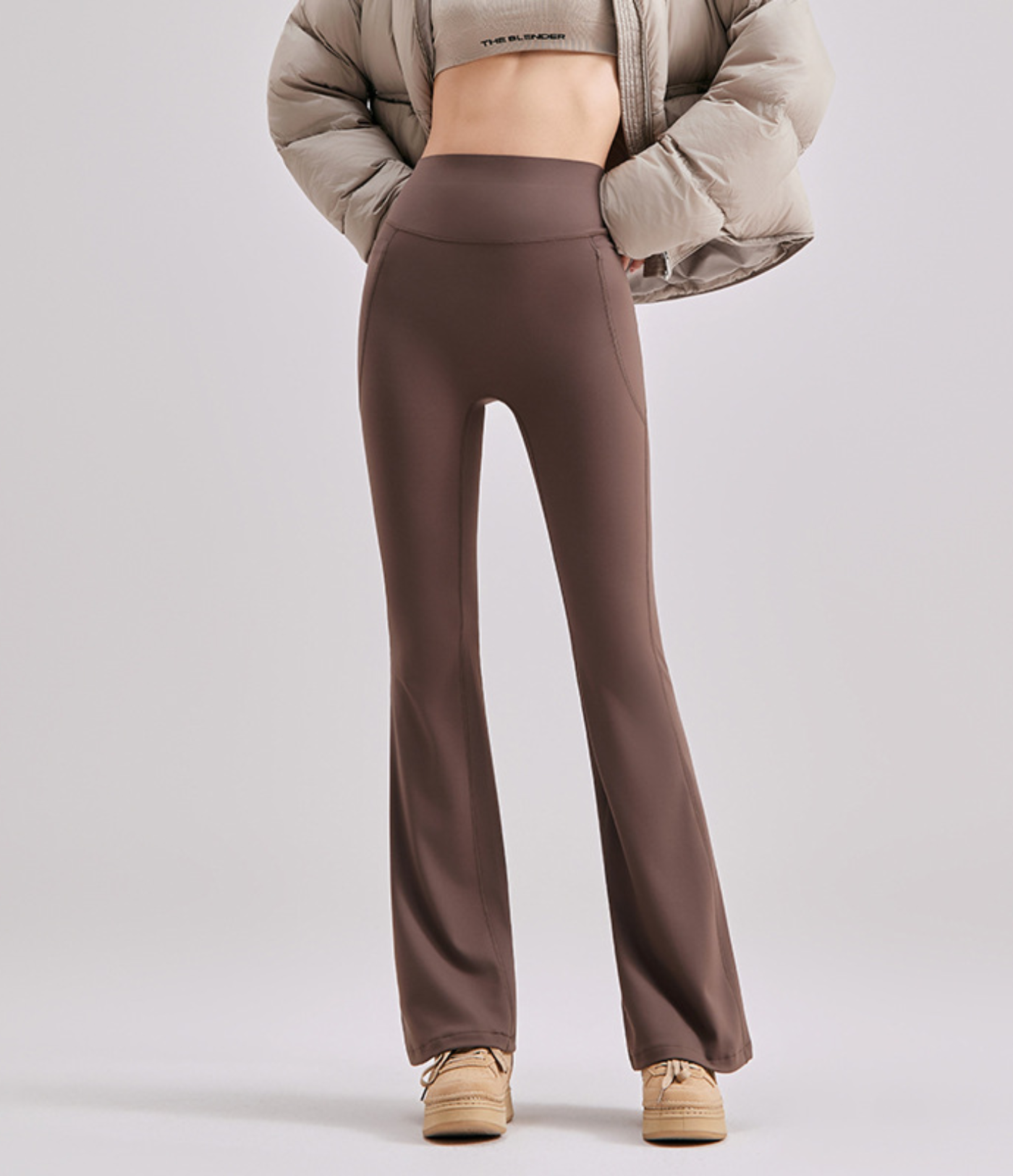 Formende høytlivs bootcut-leggings med lommer