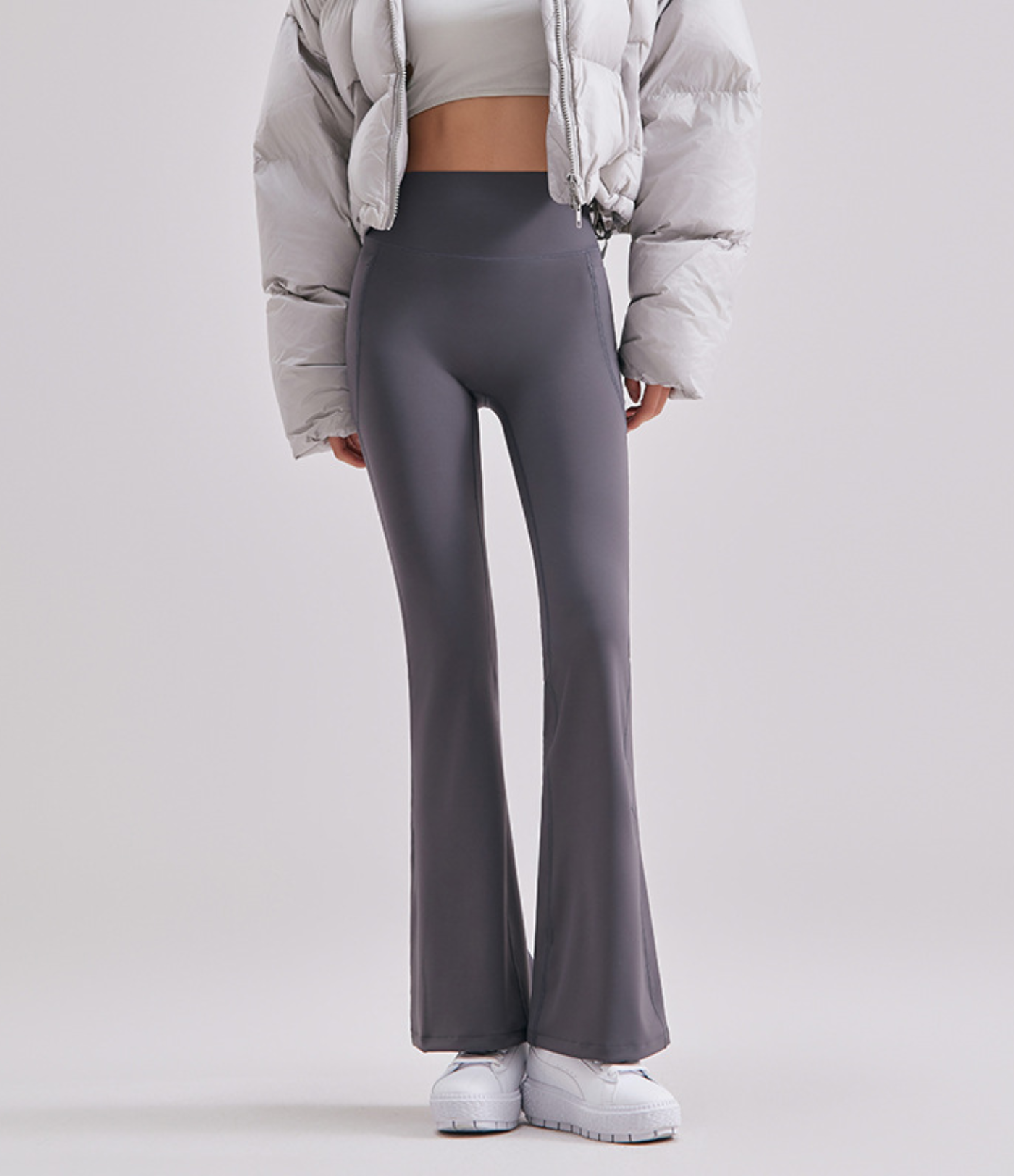 Formende høytlivs bootcut-leggings med lommer