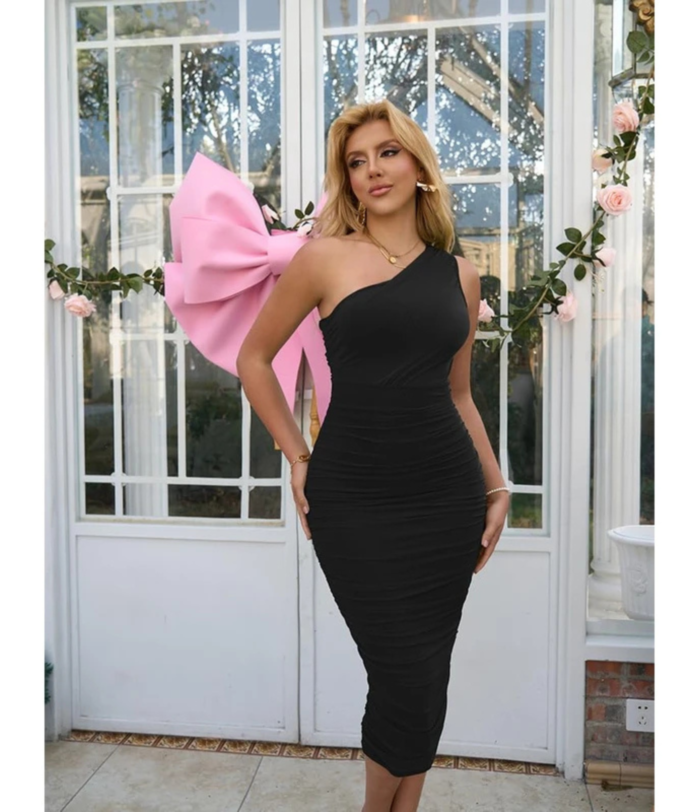 Nordyx™En- skulder ermeløs midi-kjole