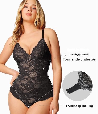 Nordyx™Flatterende bodysuit i blonde med dyp V-utringning