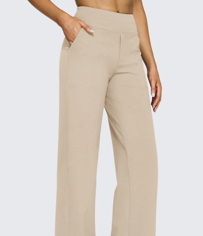 Nordyx™Høytlivs vide bukser til arbeid og yoga med lommer
