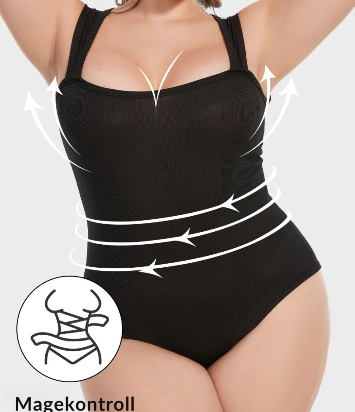 Nordyx™Ribbestrikket body med firkantet utringning