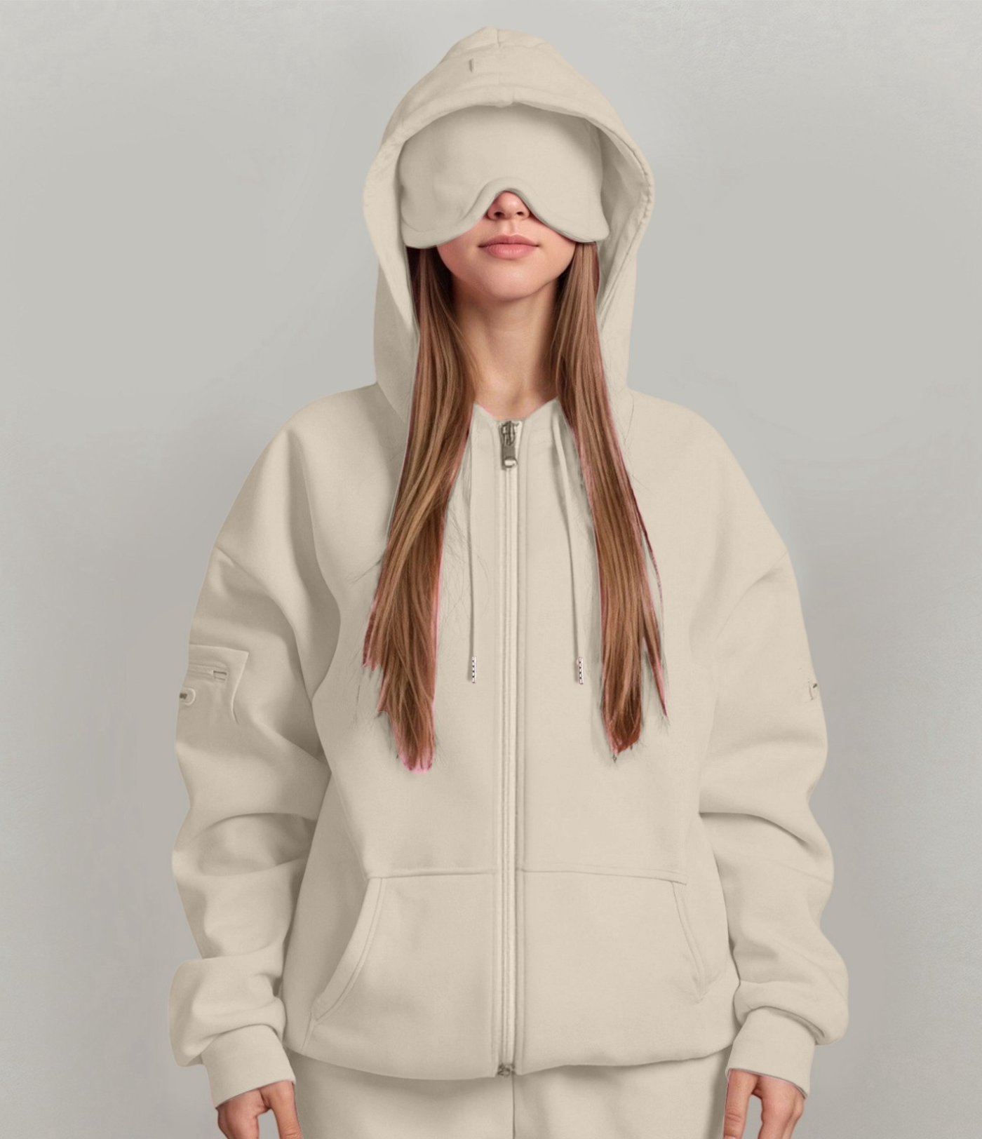 Airplane Mode Reise-hettejakke med glidelås