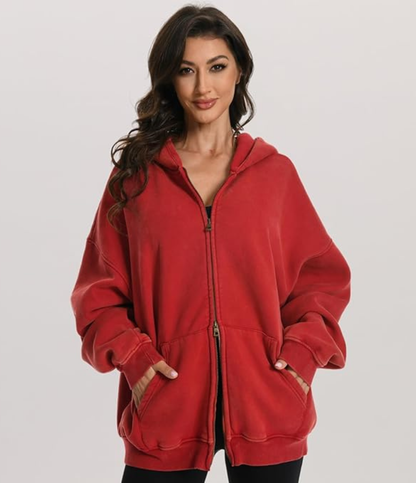 Nordyx™Den daglige oversized-hettegenseren med dobbeltglidelås