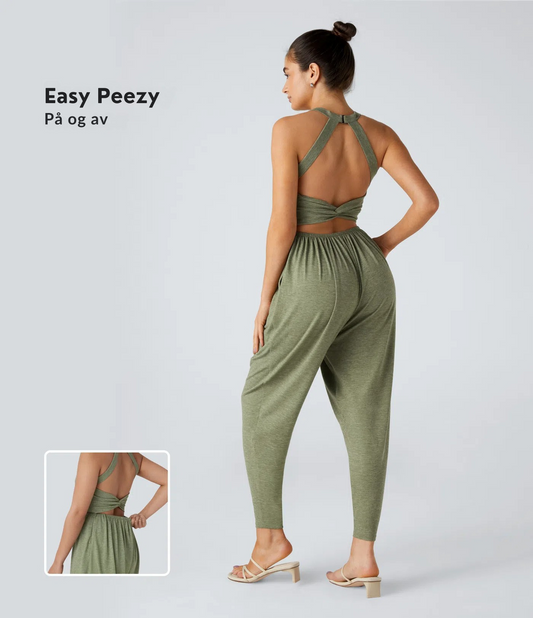Nordyx™ Avslappet buksedress med U-hals og lommer – Easy Peezy Edition