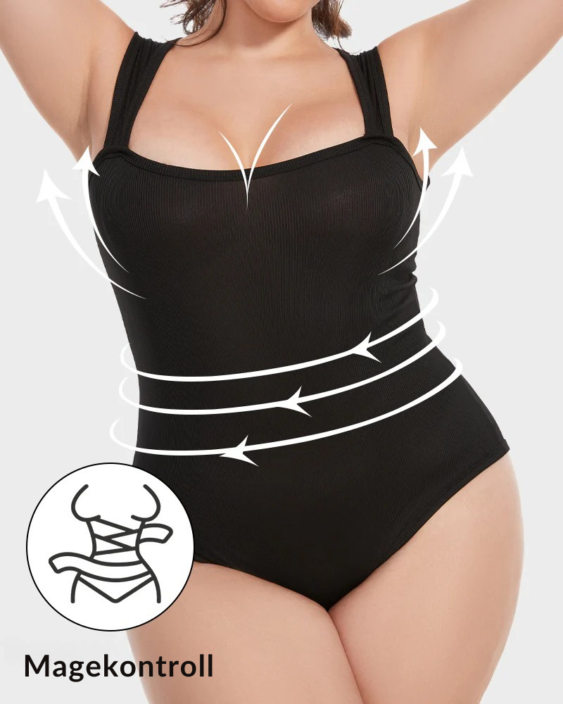 Nordyx™Ribbestrikket body med firkantet utringning