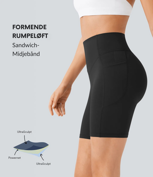 Nordyx UltraSculpt™ Høyt Liv, Rumpeformende & Magekontrollerende Treningssykkelshorts med Sidelomme
