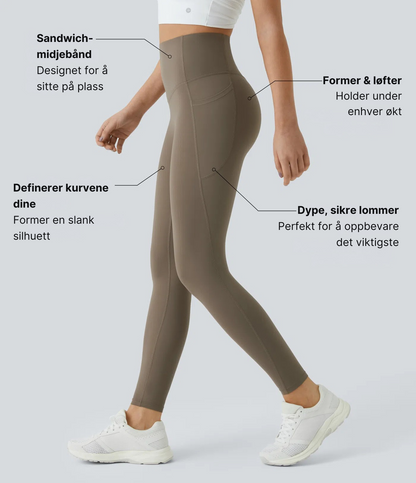 Nordyx UltraSculpt™ høytlivs treningsleggings med magekontroll og formende lommer