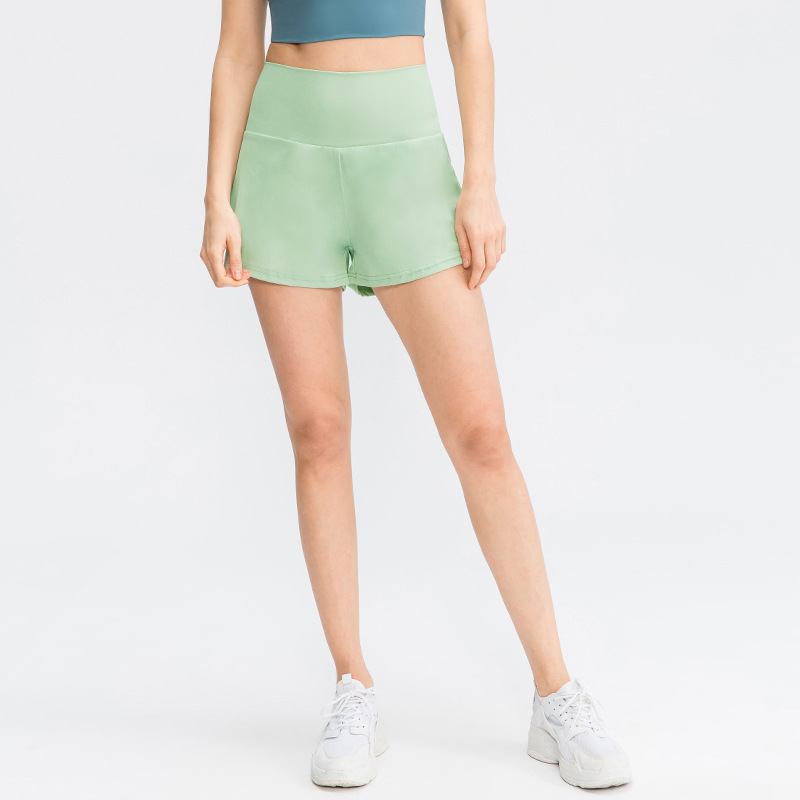2‑i‑1 Superhøytlivs Yogashorts med Baklomme & Skjult Sidelomme