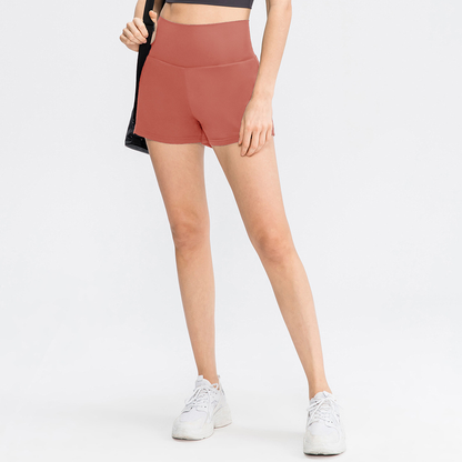 2‑i‑1 Superhøytlivs Yogashorts med Baklomme & Skjult Sidelomme