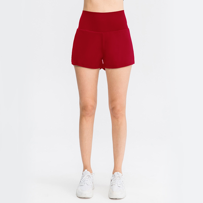 2‑i‑1 Superhøytlivs Yogashorts med Baklomme & Skjult Sidelomme