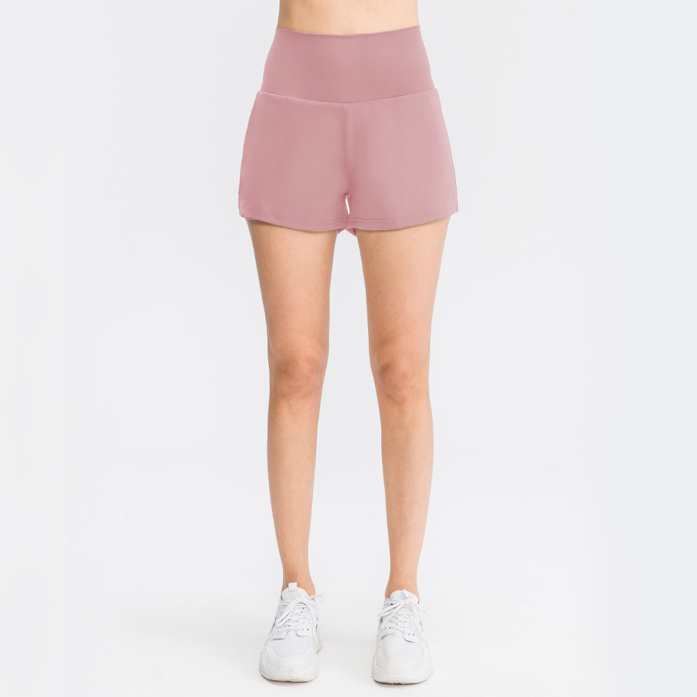 2‑i‑1 Superhøytlivs Yogashorts med Baklomme & Skjult Sidelomme