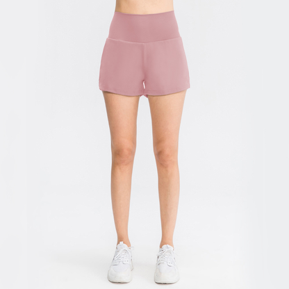 2‑i‑1 Superhøytlivs Yogashorts med Baklomme & Skjult Sidelomme