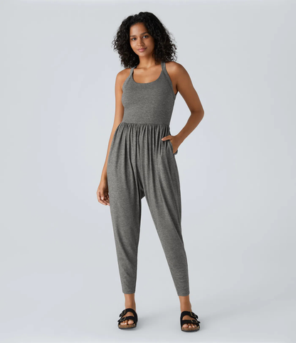 Nordyx™ Avslappet buksedress med U-hals og lommer – Easy Peezy Edition