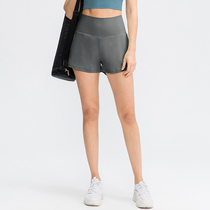 2‑i‑1 Superhøytlivs Yogashorts med Baklomme & Skjult Sidelomme