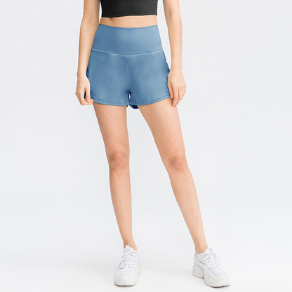 2‑i‑1 Superhøytlivs Yogashorts med Baklomme & Skjult Sidelomme