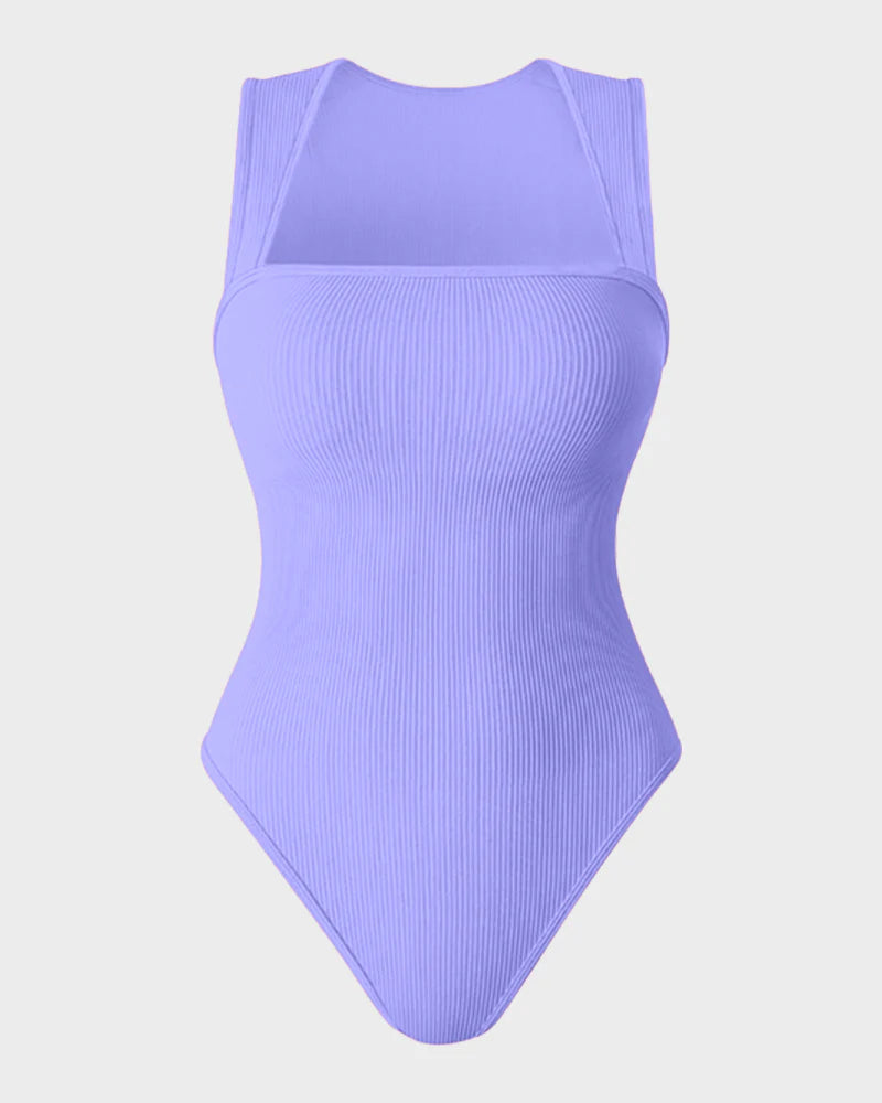 Nordyx™Ribbestrikket body med firkantet utringning